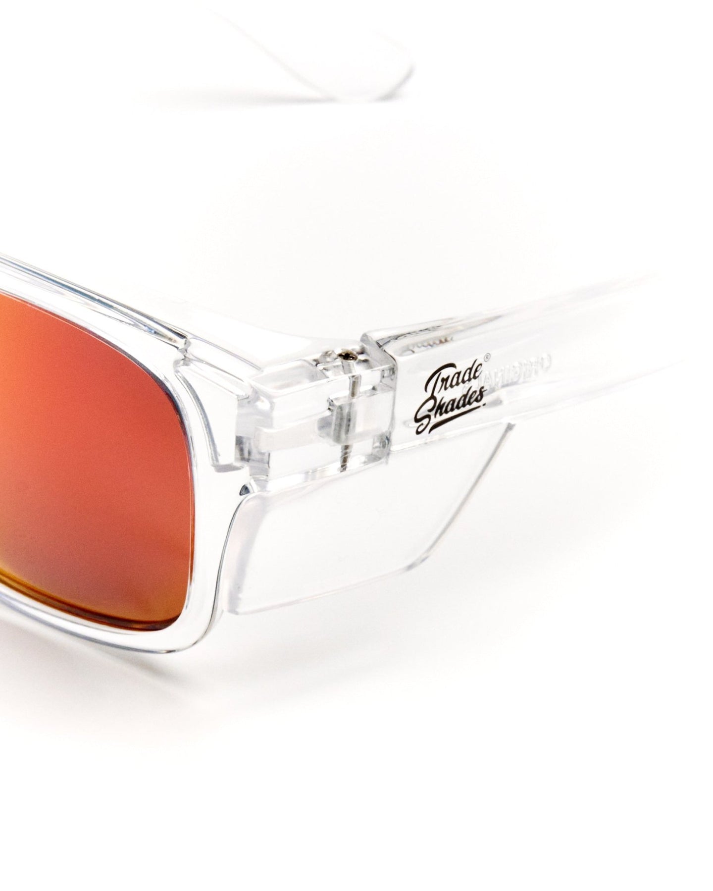 Clear Frame - Fire Red Polarised Lens - Trade Shades
